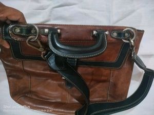 Used Genuine Leather Unisex Office Bag In Good Con