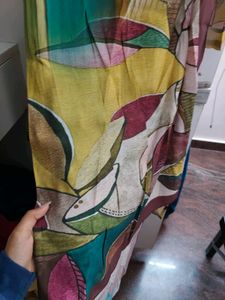 Abstract Printed Kurti With Dupatta (Altered To XS