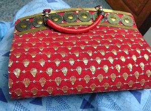Vintage Red & Gold Handbag