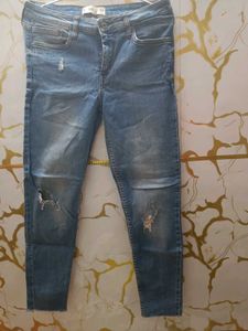 Mango Distressed Denim Jeans