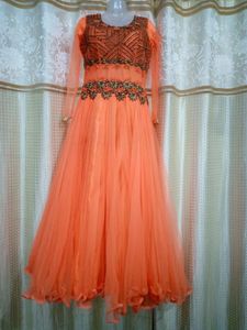 Coper Colour Embroidery Heavy Gown 😍✅
