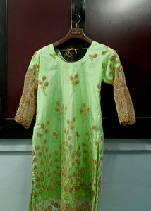 Embroidered Green Kurta Salwar Suit