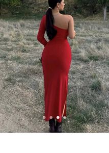 Red One-Shoulder Dress