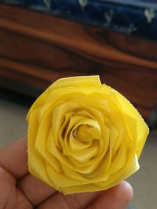 Yellow Satin Handmade Rose