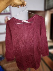 Burgundy Knit Sweater