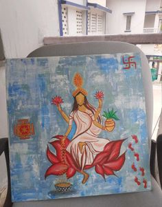 Abstract painting Of Goddess Laxmi..On Canvas