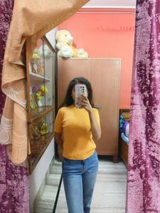 Mustard High Neck Top