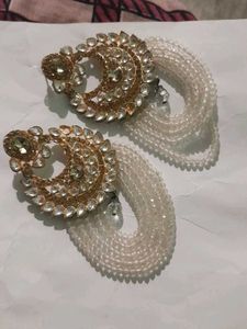 Kundan Earrings with Pearl Strands