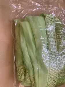Fluorescent Green Saree