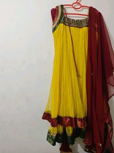 Yellow Anarkali Kurta Set