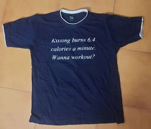 Kiss Wording T Shirt | Navy Blue
