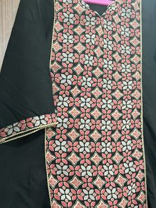 Printed Black Kurta