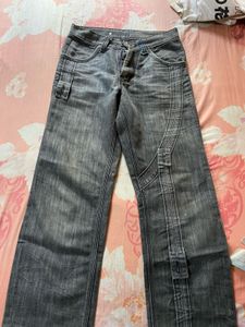 Vintage Gray Wash Denim Jeans