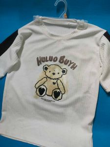 Cordset White &amp; Coffee Clor With Cute🧸Teddy Print