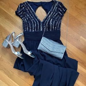 Elegant Navy Blue Maxi Dress