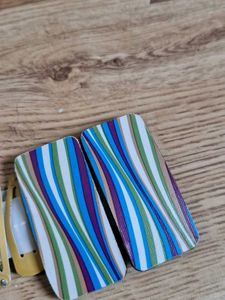 Striped Hair Clips