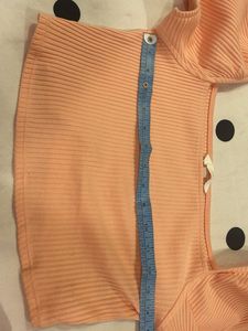 Peach Puff Sleeve Crop Top
