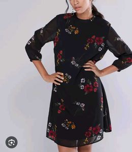 Black Printed Dress 🖤🛍️