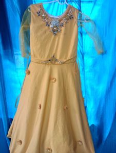 Embellished Yellow Girls&#39; Dress