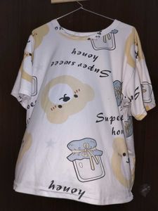 Cute 'Super Sweet Honey' Graphic Night Dress ,