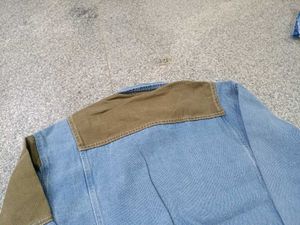 Showoff Denim Jacket with Patches, L Size