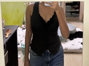 Chic Black Vest Top