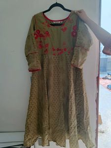 Embroidered Green Kurta