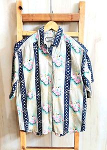 Multicolour Printed Cotton Shirt Size-42-44