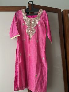 Pink Embroidered Kurta