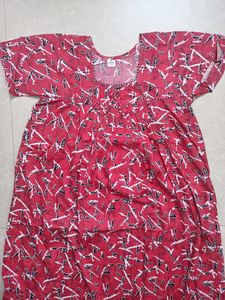 Red Colour Maxi Dress