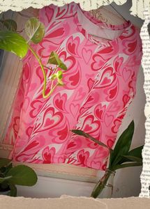 Pink Colour Summer Wearing Trending Korean Top