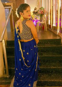 Blue Lehenga Choli with readymade blouse