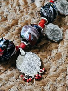 Rare Vintage Millefiori Beads And Coin Boho Choker