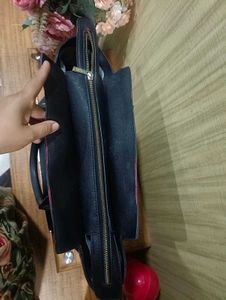 Classic Black Leather Tote Bag for Women |