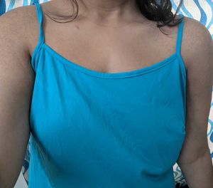 Blue Spaghetti Strap Tank