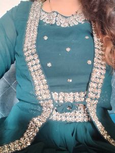 Green Embellished Lehenga Choli