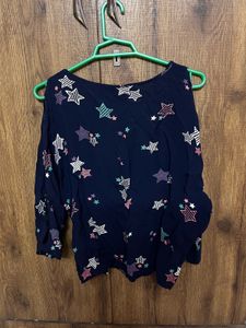 Very Stylish Navy Blue Max Top