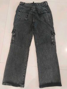 Charcoal cargo jeans.