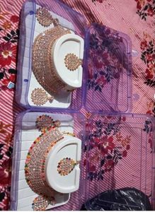 Necklace Set With Maang Tikka For Wedding Party