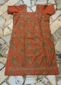 Rust Embroidered Salwar Kameez