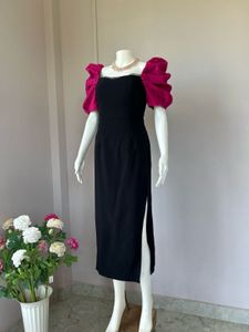 Black Slit Bodycon Dress