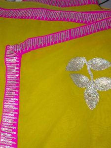 Elegant Chartreuse &amp; Greenish Saree
