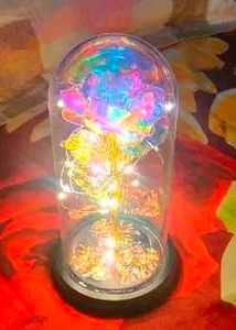 Artificial Colourful Preserved Rose In Glass Dome