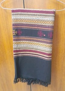 Beautiful Khadi Shawl With Gujrati Embroidery