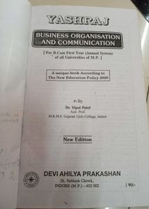 Yashraj Series For Bcom 1st Year DAVV