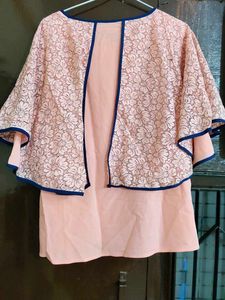 Pink Lace Overlay Top