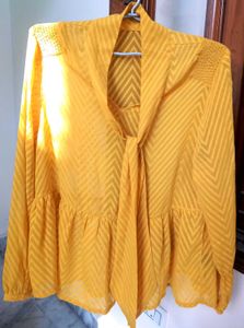 M&amp;S Yellow A- Line Top