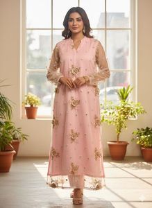 Elegant Pink Embellished Kurta XXL