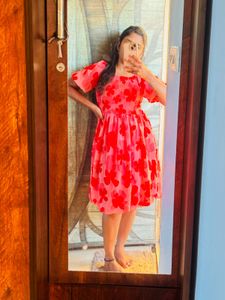 Pink Floral 👗 Dress🩷