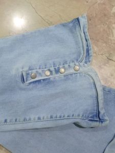 Light Wash Distressed Flare Jeans
